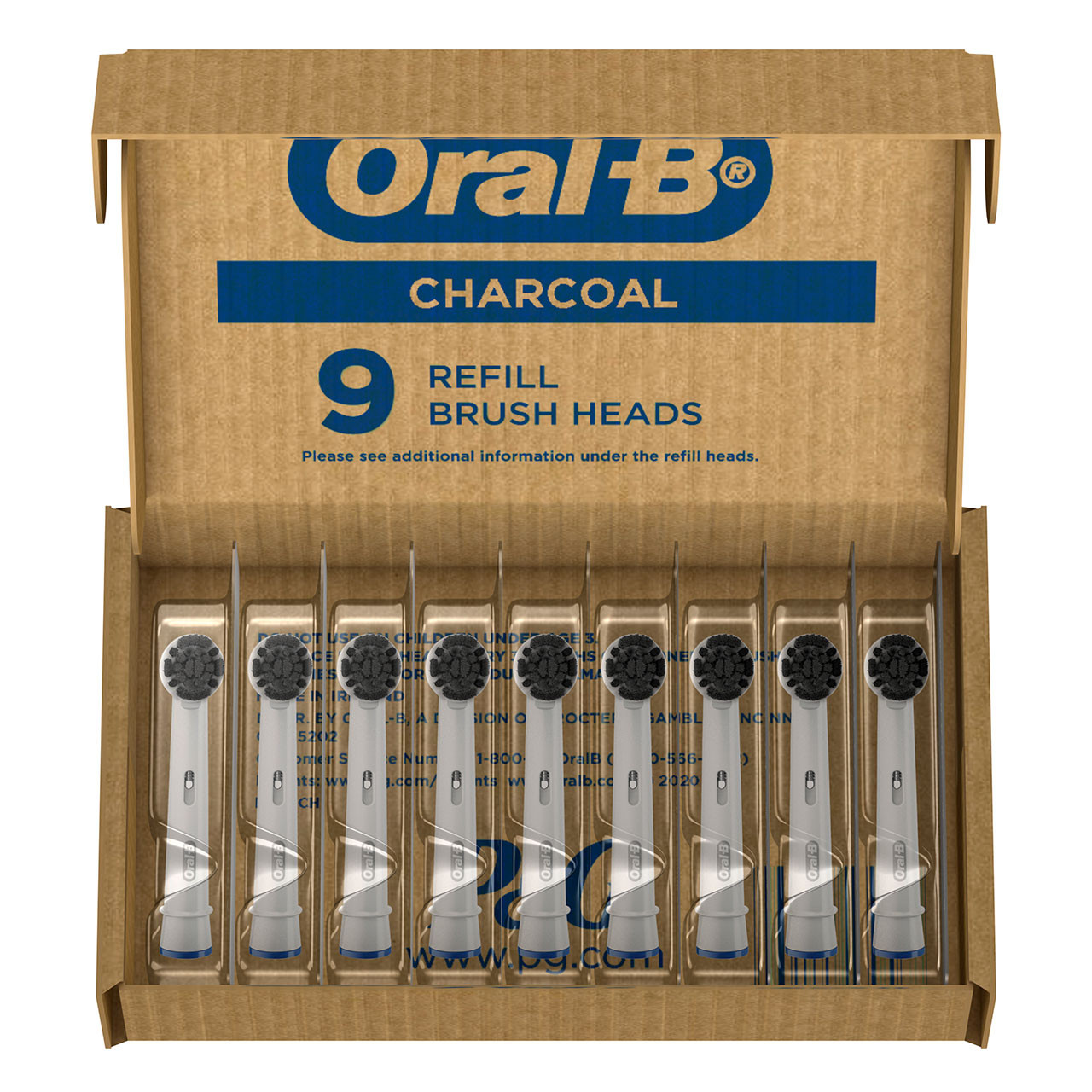 Oral-B Charcoal bristles Andre Børstehoveder Grå | DK_OB17202