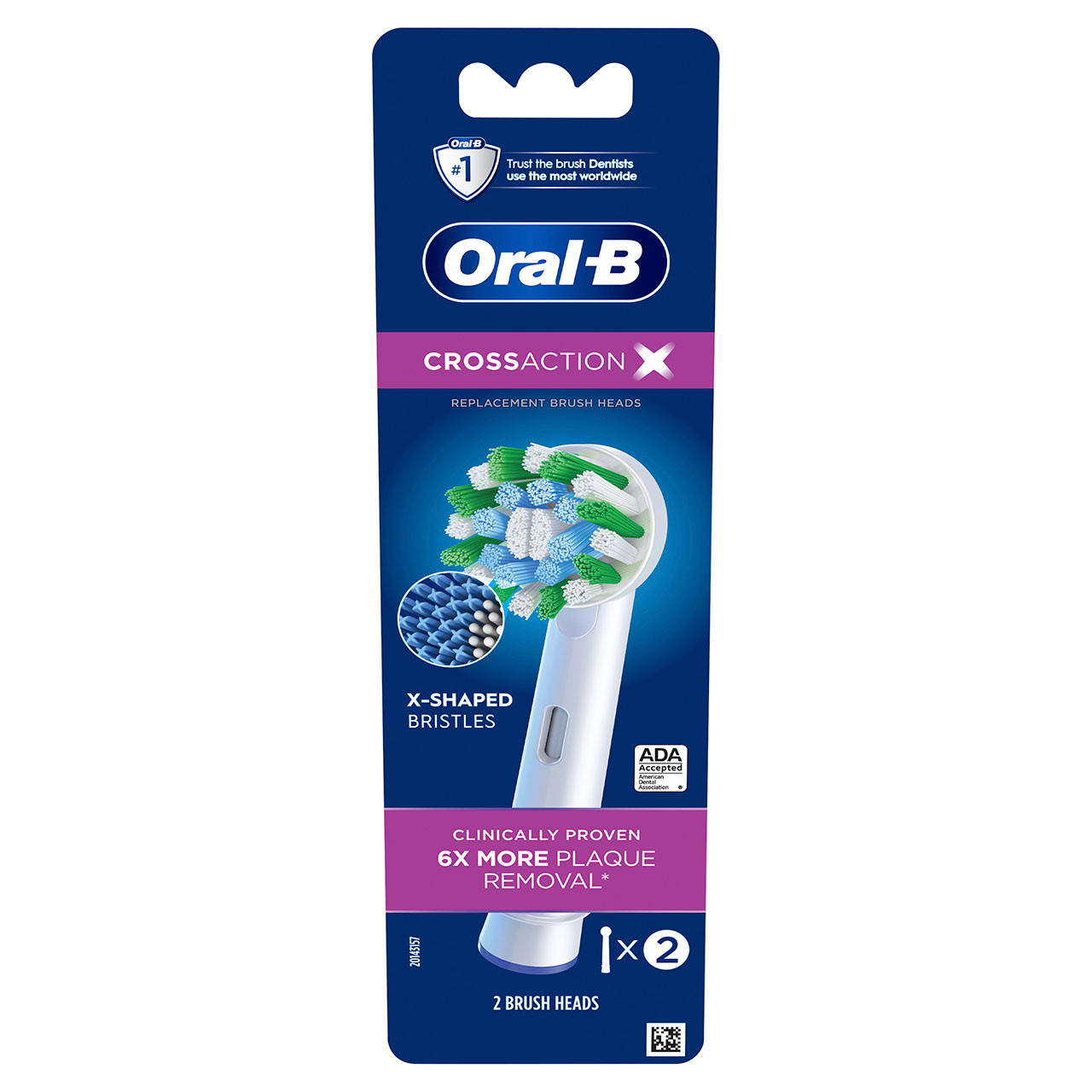 Oral-B CrossAction X-Filament Andre Børstehoveder Hvide | DK_OB32888