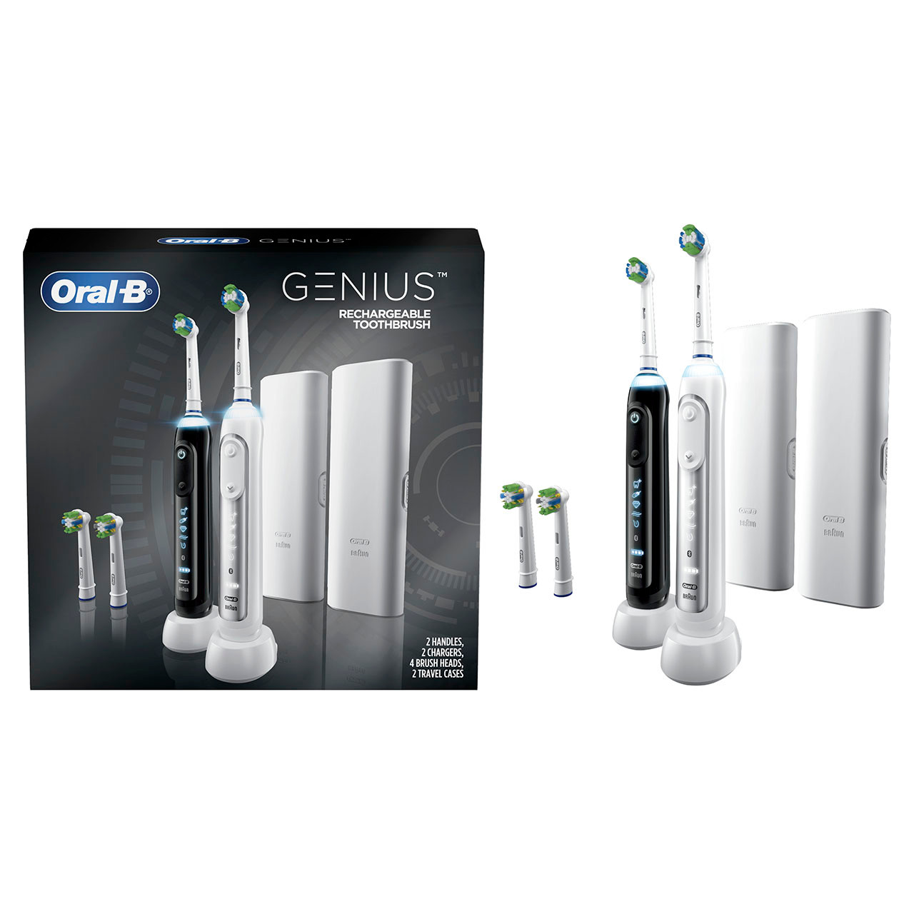 Oral-B Genius 6000 Rechargeable Genius-serien Sort Hvide | DK_OB88124