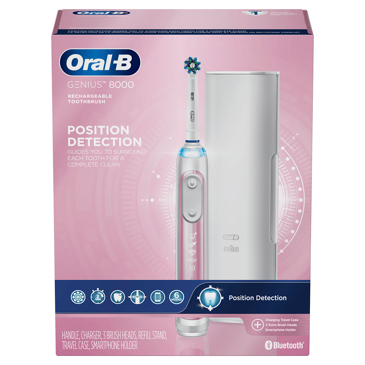 Oral-B Genius 8000 Rechargeable Genius-serien Lyserød | DK_OB30217