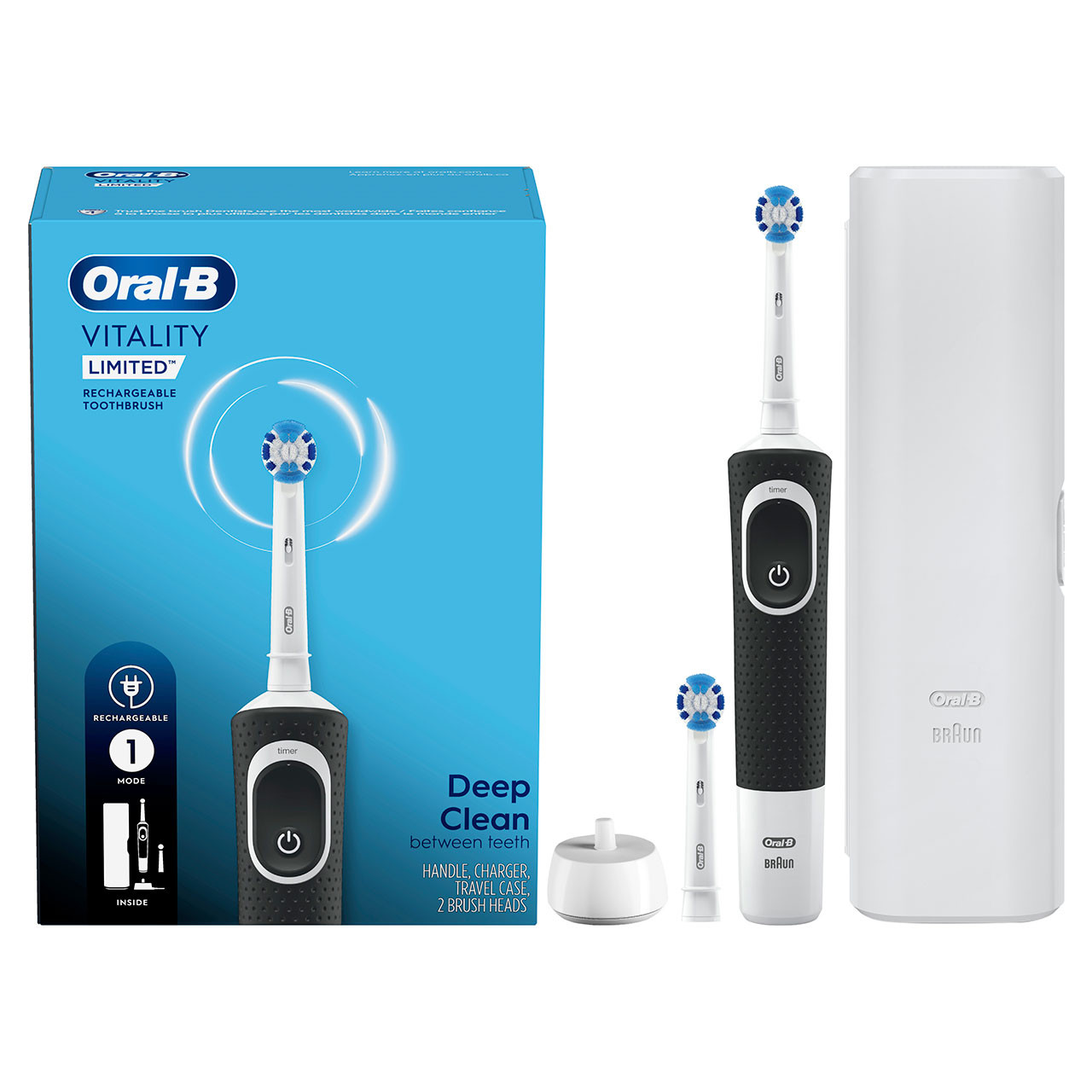 Oral-B Vitality Limited Rechargeable Pro-serien Hvide Sort | DK_OB80297