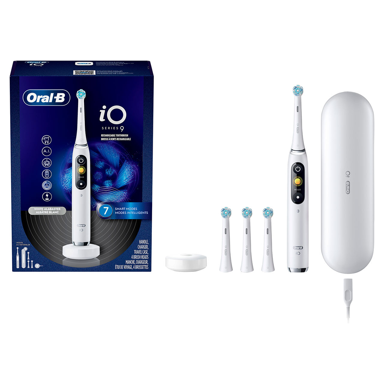 Oral-B iO Series 9 Rechargeable iO-serien Hvide | DK_OB54317